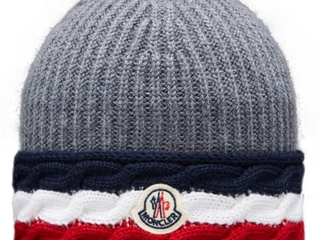 Moncler Berretto Tricot Beanie Medium Grey For Discount