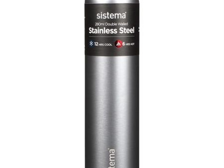 Sistema Stainless Steel Water Bottle 280 ml Silver Hot on Sale