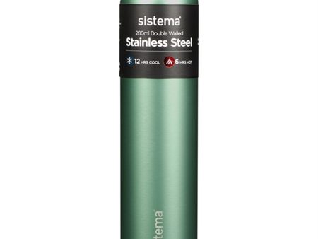 Sistema Stainless Steel Water Bottle 280 ml Green Hot on Sale