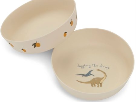 Konges Sløjd Bowl 2-pack Lemon Dino For Cheap