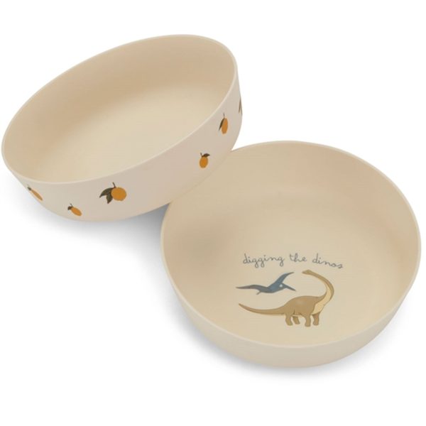 Konges Sløjd Bowl 2-pack Lemon Dino For Cheap