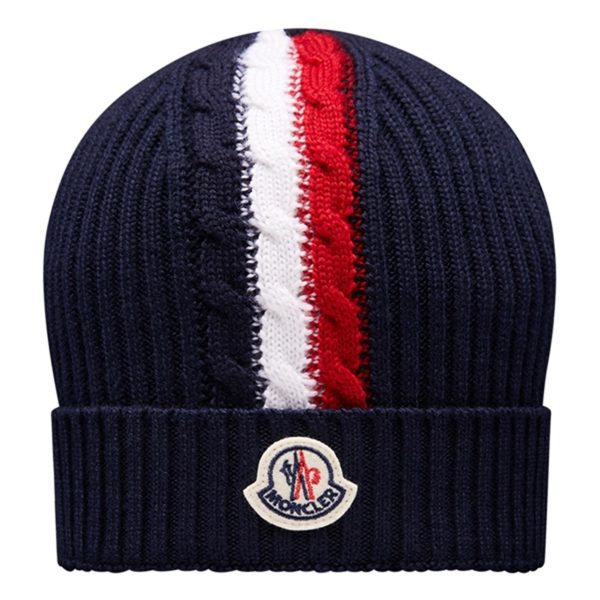 Moncler Berretto Tricot Beanie Navy Sale