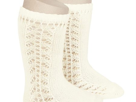 Cóndor Openwork Knee Socks Beige Hot on Sale