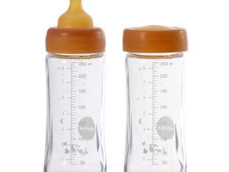 Hevea Baby Bottles Glass With Wide Neck 250 ml 2-Pack For Discount