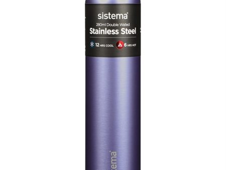 Sistema Stainless Steel Water Bottle 280 ml Purple For Cheap