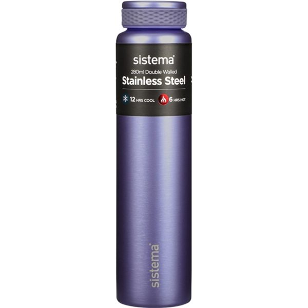 Sistema Stainless Steel Water Bottle 280 ml Purple For Cheap