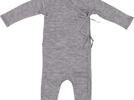 MarMar New Born Wool Rib Grey Melange Rula Romper Sale