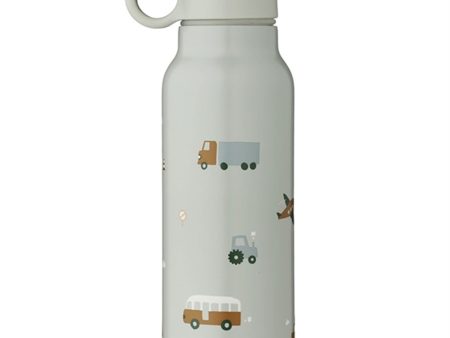 Liewood Falk Water Bottle 350 ml Vehicles Dove Blue Mix Online now