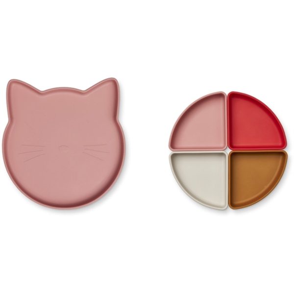 Liewood Arne Silicone Divider Plate Cat Dusty Raspberry Multi Mix Online Hot Sale