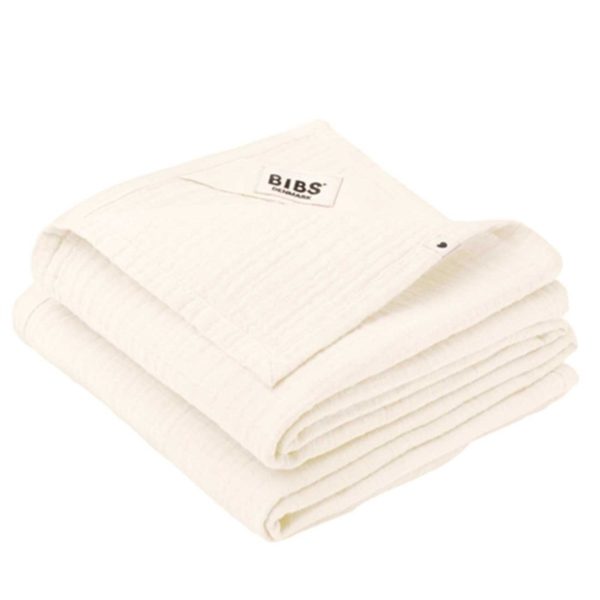 Bibs Cotton Muslin Cloth 2-pack Ivory Online Sale