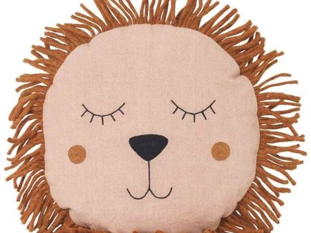 Ferm Living Safari Lion Cushion Dusty Rose Fashion