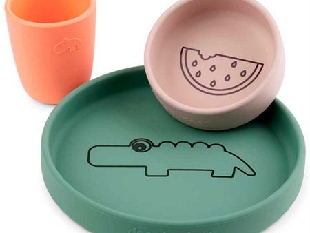 Done by Deer Silicone Dinner Set Croco Colour Mix Online Sale