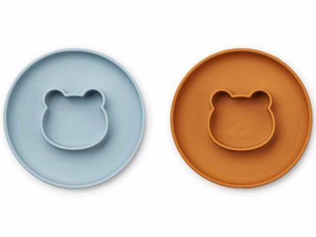 Liewood Gordon Silicone Plate 2-pack Mr Bear Sea Blue Mustard Mix Discount