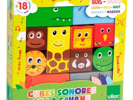 Vilac Wooden Blocks M. Sound Jungle Animals Hot on Sale