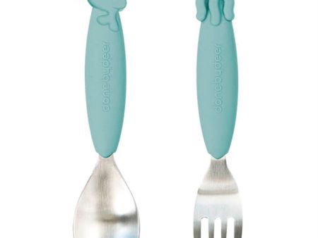 Done by Deer YummyPlus Spoon and Fork Sea Friends Blue Online Sale