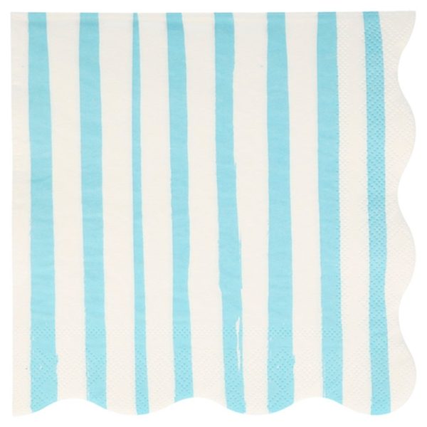 Meri Meri Stripe Blue Napkins Large Online Sale