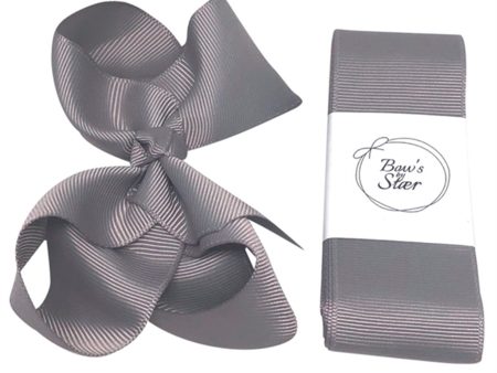 Bow s by Stær Christening Ribbon w. Bow Grey Hot on Sale