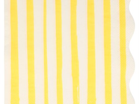 Meri Meri Stripe Yellow Napkins Large on Sale