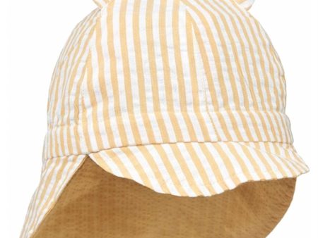 Liewood Gorm Reversible Seersucker Sun Hat Jojoba White Supply