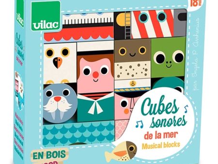 Vilac Wooden Blocks M. Sound The Sea For Cheap