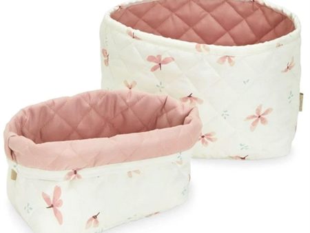 Cam Cam Copenhagen Quilted Opbevaringskurv 2 Pak Windflower Creme For Cheap