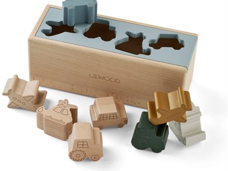 Liewood Midas Puzzle Box Vehicles Blue Fog Multi Mix Online now