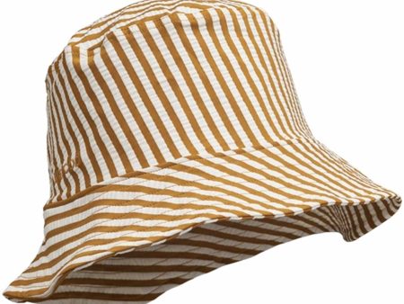 Liewood Matty Stripe Sunhat Seersucker Golden Caramel White For Discount