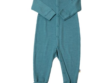 Joha Wool Silk Blue Overalls Online now