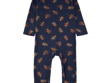 THE NEW Siblings Navy Blazer Ginger Aop Holiday Onesie Online now