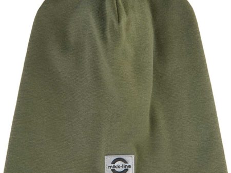 Mikk-Line Beanie Cotton Dusty Olive Online Sale