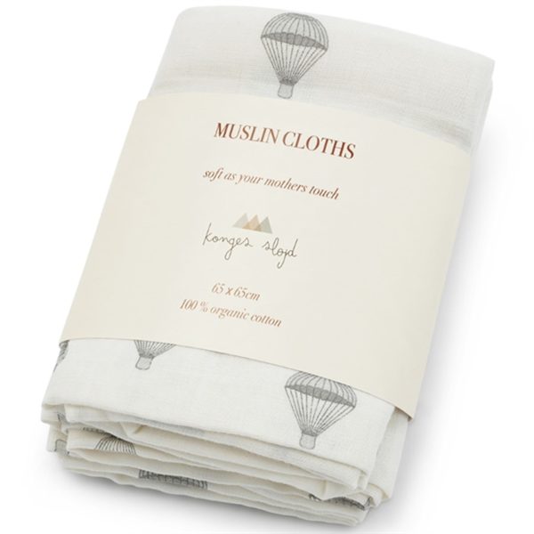 Konges Sløjd Muslin Cloths 3 pk. Parachute Creme Online