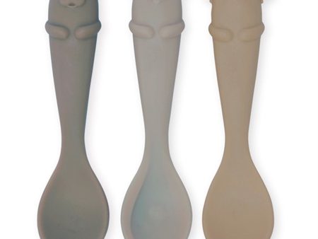 Konges Sløjd Silicone Baby Spoon 3-pack Farm Ocean Mix For Cheap