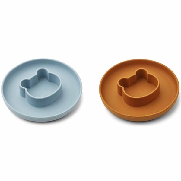 Liewood Gordon Silicone Plate 2-pack Mr Bear Sea Blue Mustard Mix Discount