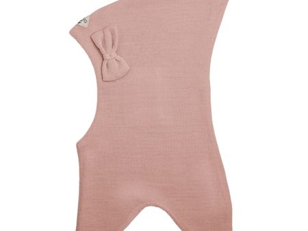 Racing Kids Top Balaclava Wool Cotton w. Bow Dusty Rose Cheap