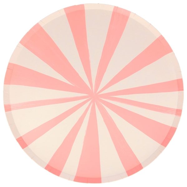 Meri Meri Stripe Pink Plates Large Online