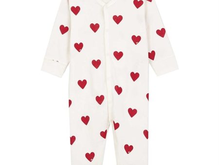 Petit Bateau Body Suit Dors Bien White Red Discount