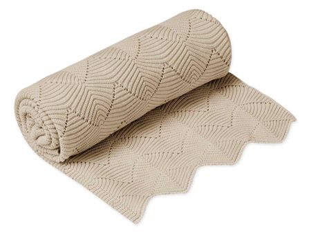 Cam Cam Copenhagen Baby Scallop Knit Blanket Almond Discount