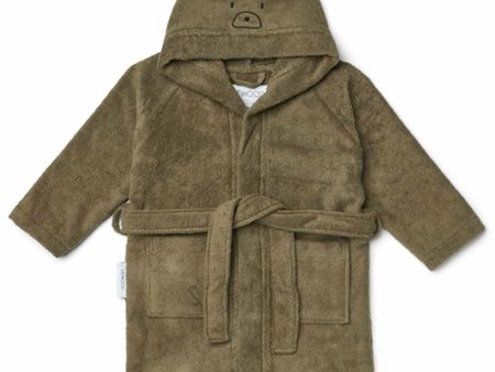 Liewood Lily Bathrobe Mr Bear Khaki For Cheap