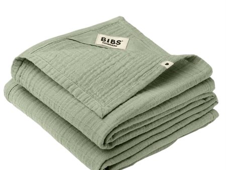 Bibs Cotton Muslin Cloth 2-pack Sage Online Hot Sale