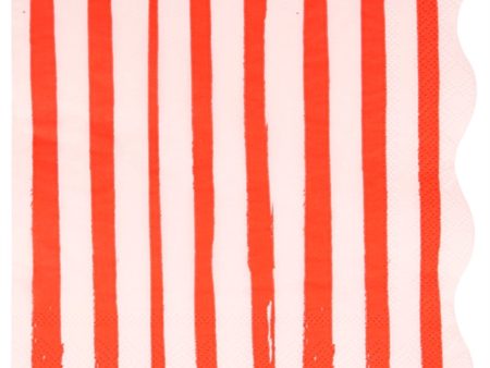 Meri Meri Stripe Red Napkins Large For Cheap