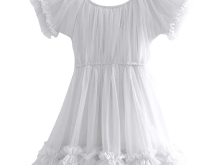 Dolly by Le Petit Frilly Dress Offwhite Online