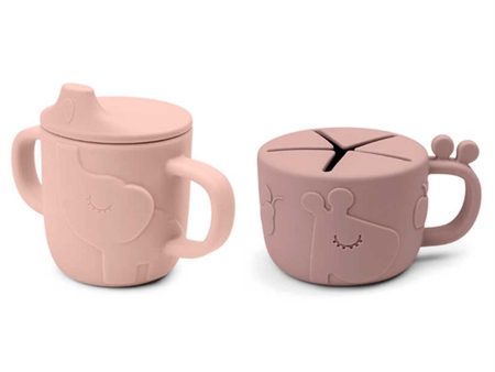 Done by Deer Peekaboo Spout Snack Cup Set Deer Friends Powder For Sale