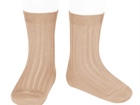 Cóndor Socks Basic Rib Nougat Online now