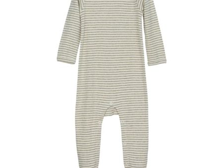 Serendipity Sage Ecru Baby Suit Stripe Feet Sale