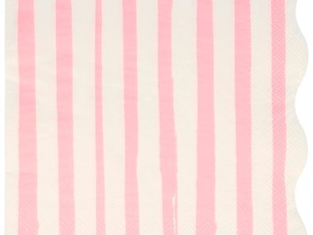 Meri Meri Stripe Pink Napkins Large Fashion