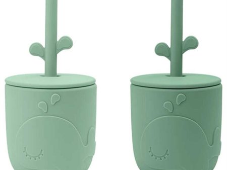 Done by Deer Peekaboo Straw Cup 2-pack Wally Green For Sale