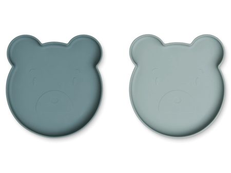 Liewood Marty Plate 2-Pack Mr Bear Blue Mix For Sale