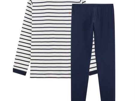 Petit Bateau Pyjamas White Blue Stripes Online Hot Sale