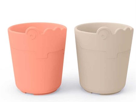 Done by Deer Kiddish Mini Mug 2-pack Croco Sand Coral For Sale