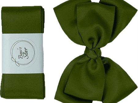 Bow s by Stær Christening Ribbon Satin w. Double Bow Moss on Sale